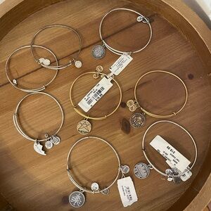 8 Alex and Ani Gold and Silver Charm Bracelets
